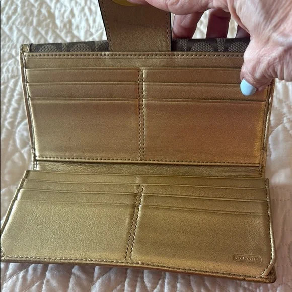 Coach Brown and Gold Wallet - Picture 5 of 6